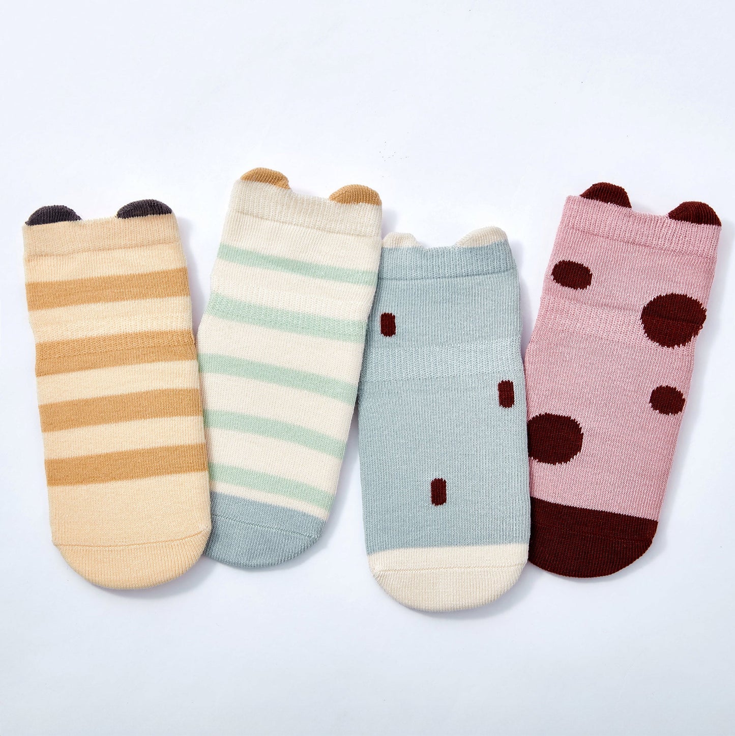 New-Ladybug & Friends- Organic- 4 Pairs of Stay-On Baby & Toddler Non-Slip Socks