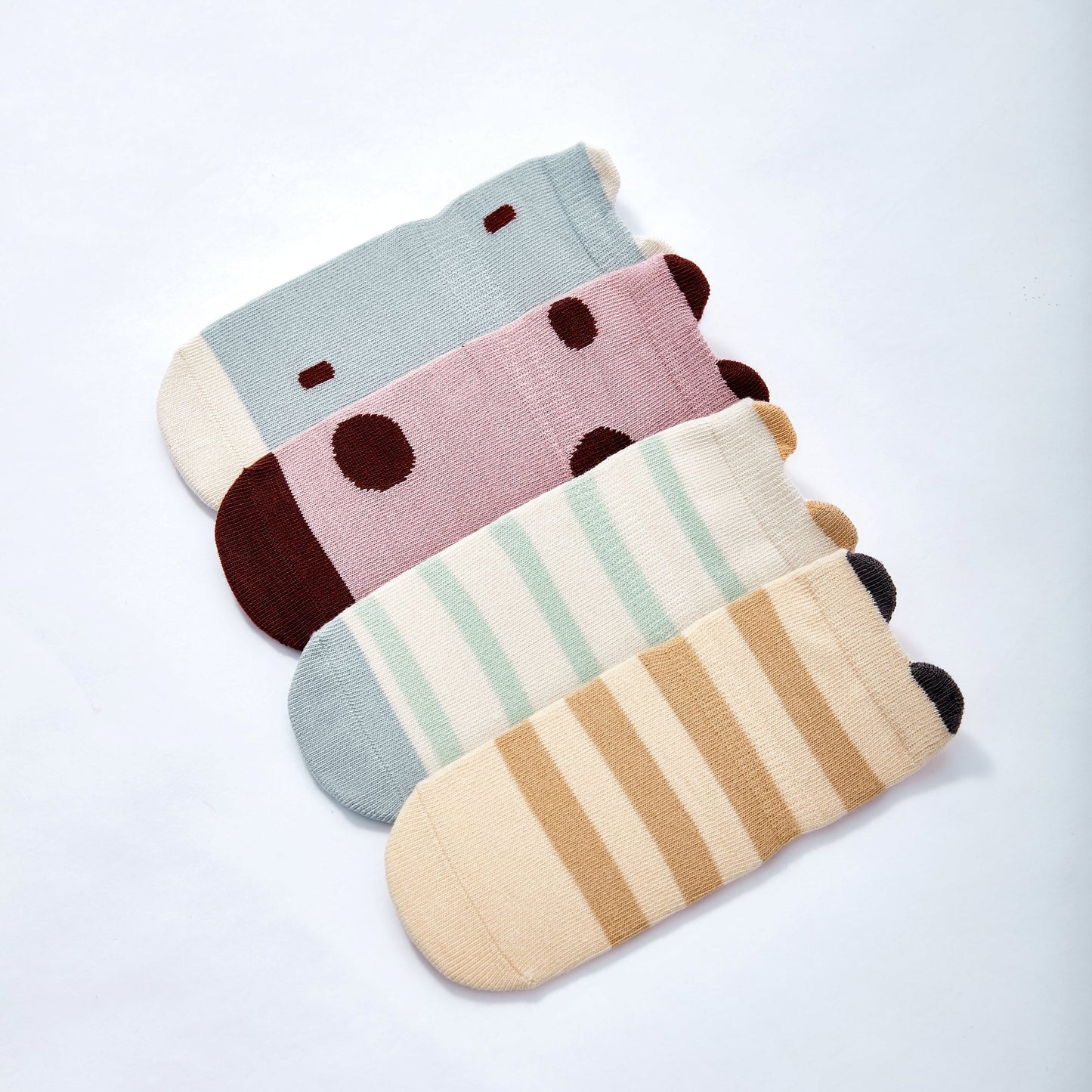 New-Ladybug & Friends- Organic- 4 Pairs of Stay-On Baby & Toddler Non-Slip Socks