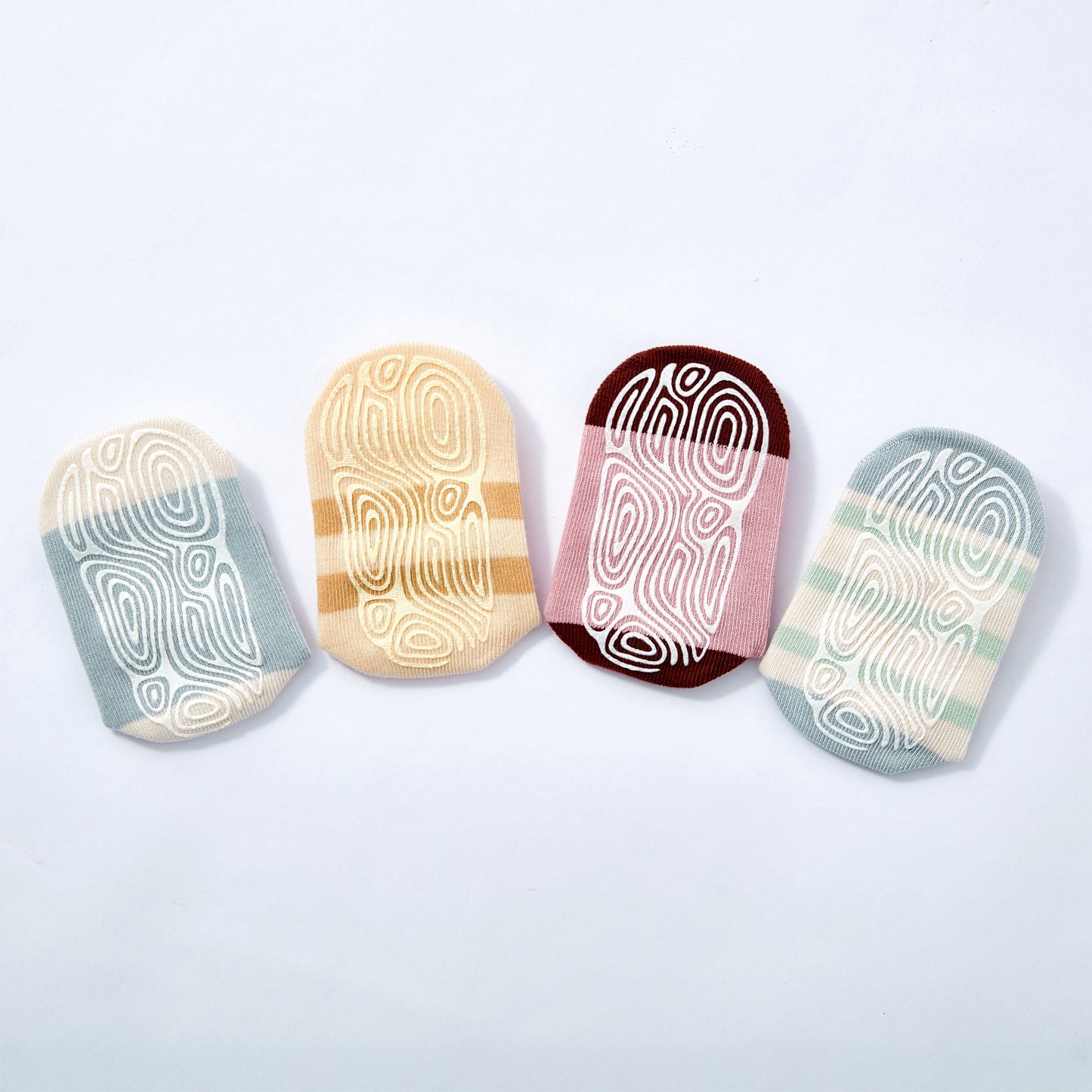 New-Ladybug & Friends- Organic- 4 Pairs of Stay-On Baby & Toddler Non-Slip Socks