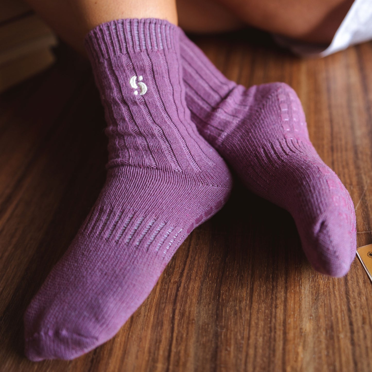 Merino Wool Non-Slip Socks- Viola